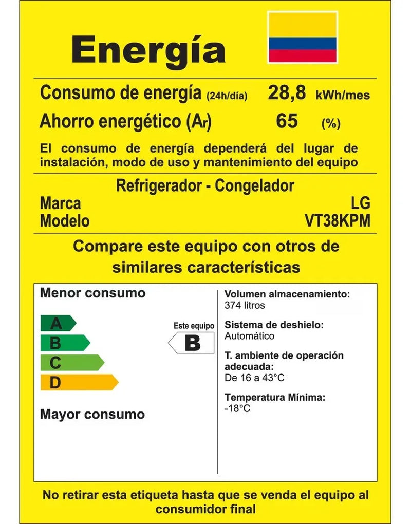 Nevera Lg Top Freezer 374 Lt Door Cooling Thinq Negro Mate