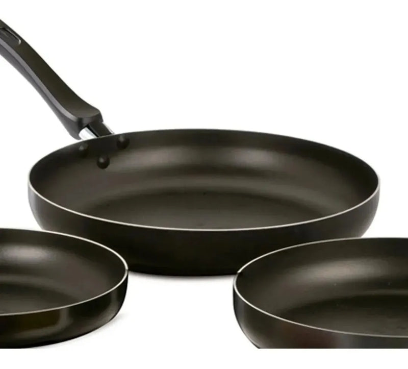 Juego Sartenes Imusa X 3 Piezas 18-20-24 Cm Antiadherente Negro
