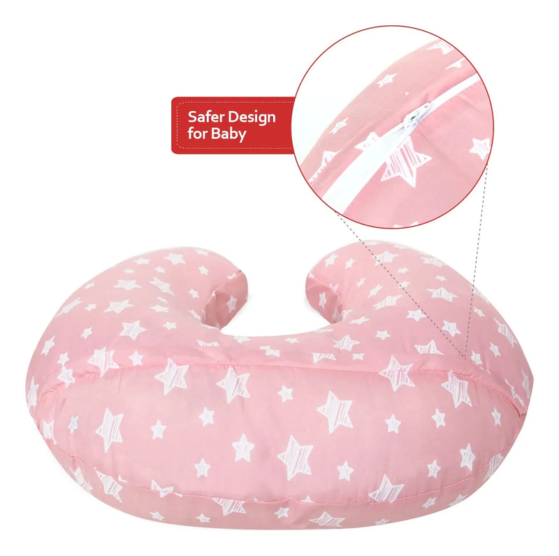 Funda De Almohada De Lactancia Rosa Con Estampado De Estrell