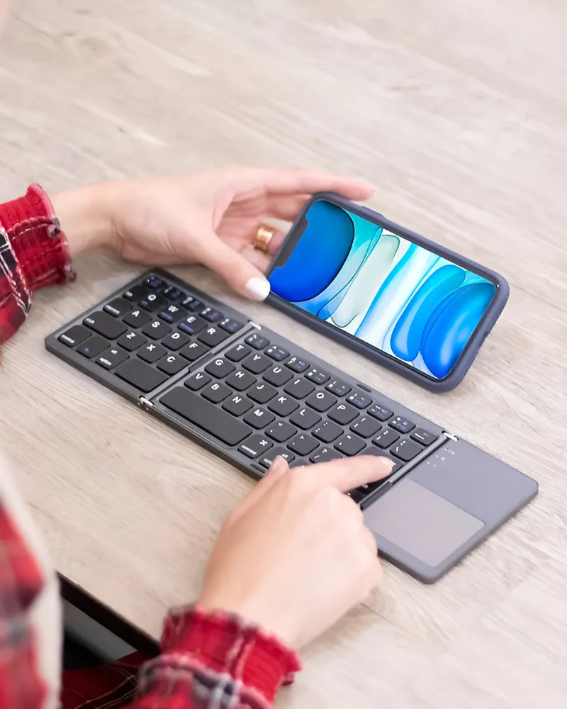 Mini teclado Bluetooth plegable ultrafino con panel táctil Genérica B033 Gris oscuro