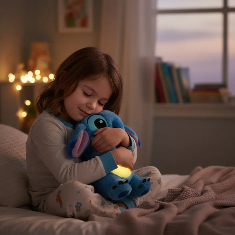 Peluche Respira Ansiedad Bebe Regalo Luz Y Sonido Recargable Azul