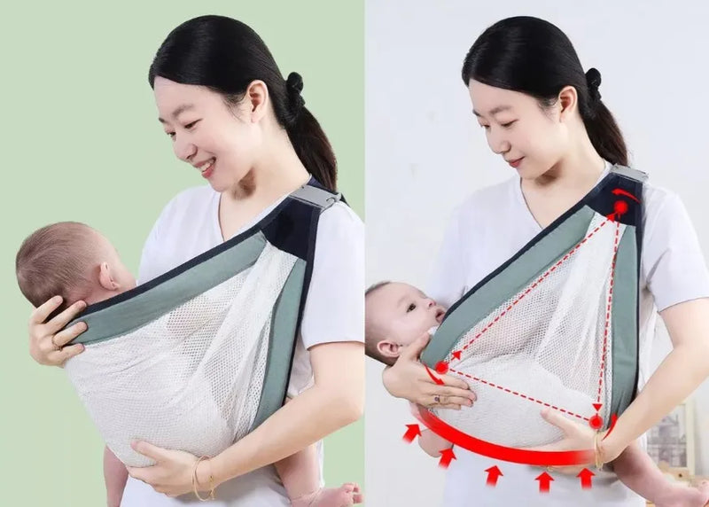 Mochila Porta Bebé Ligera Y Transpirable Verde Claro