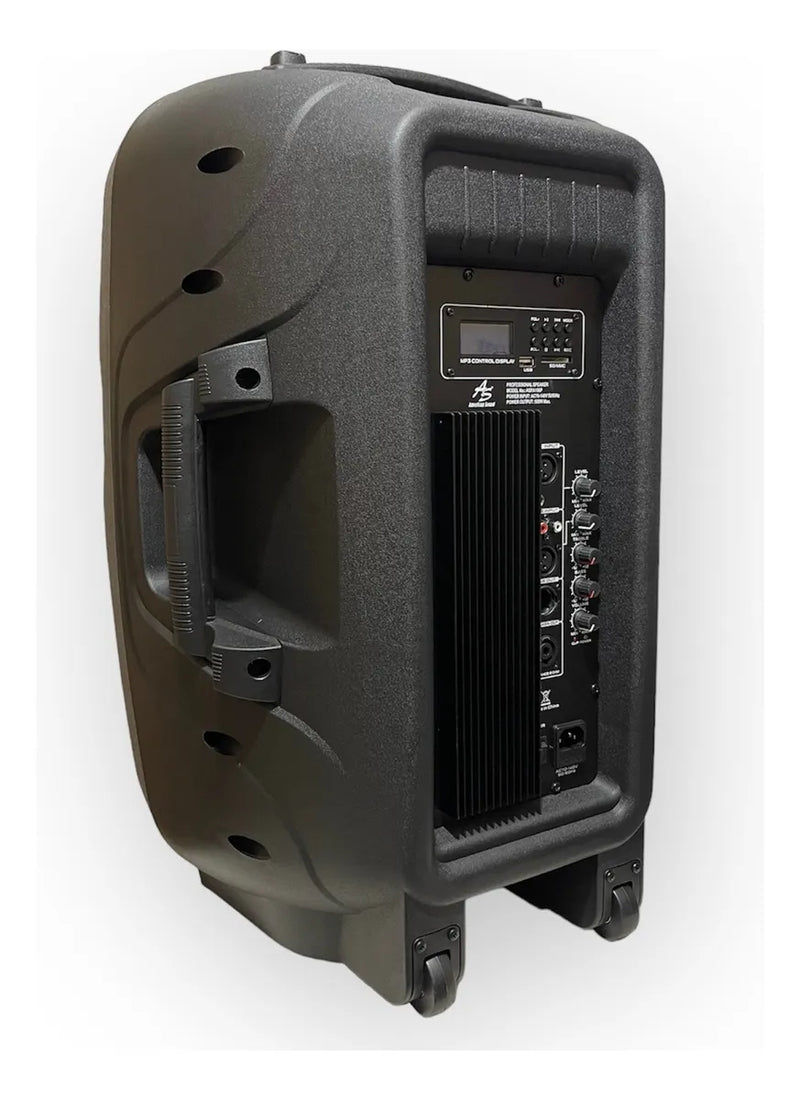 Parlante Activo American Sound 15 + Base Y Mic 8000w Negro