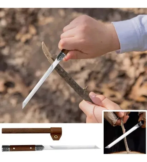 Cuchillo Ultra Afilado En Acero Inoxidable Carnicero Chef Marrón Oscuro