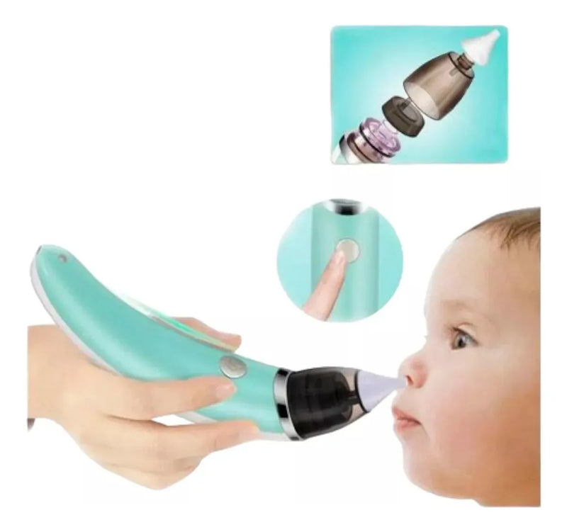 Aspiradora Nasal Eléctrica Segura Para Bebés, Color Azul
