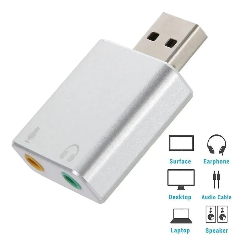 Adaptador Tarjeta De Sonido Usb 7.1 Virtual Premium Externa