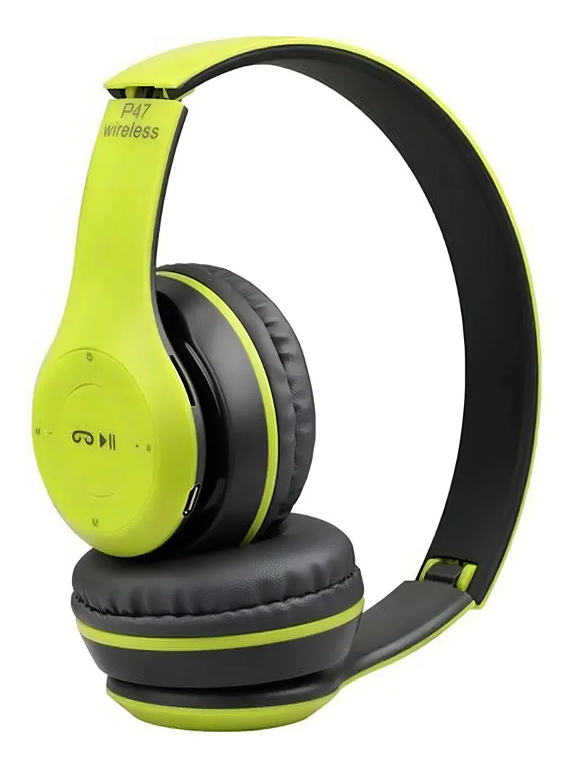 Audifonos Bluetooth Diadema Inalambricos P47 Microfono Radio Color Verde