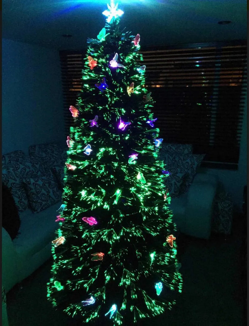 Arbol De Fibra Óptica Y Led 1.80, 1 Año De Garantía + Regalo
