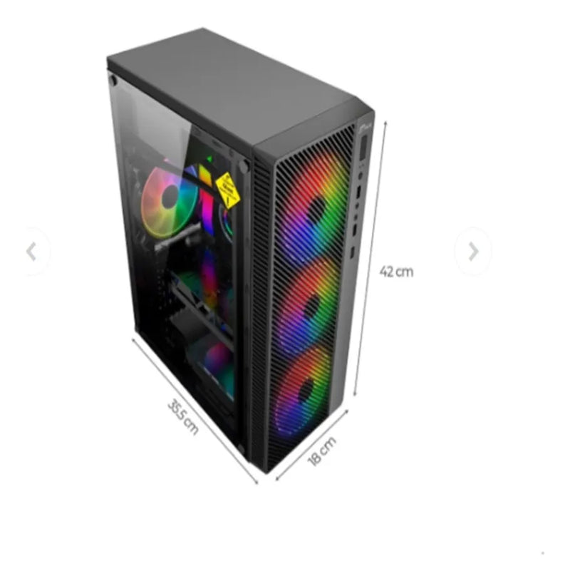 Chasis Gamer Gabinete Casemetálico Atx Torre Environ Malla Negro