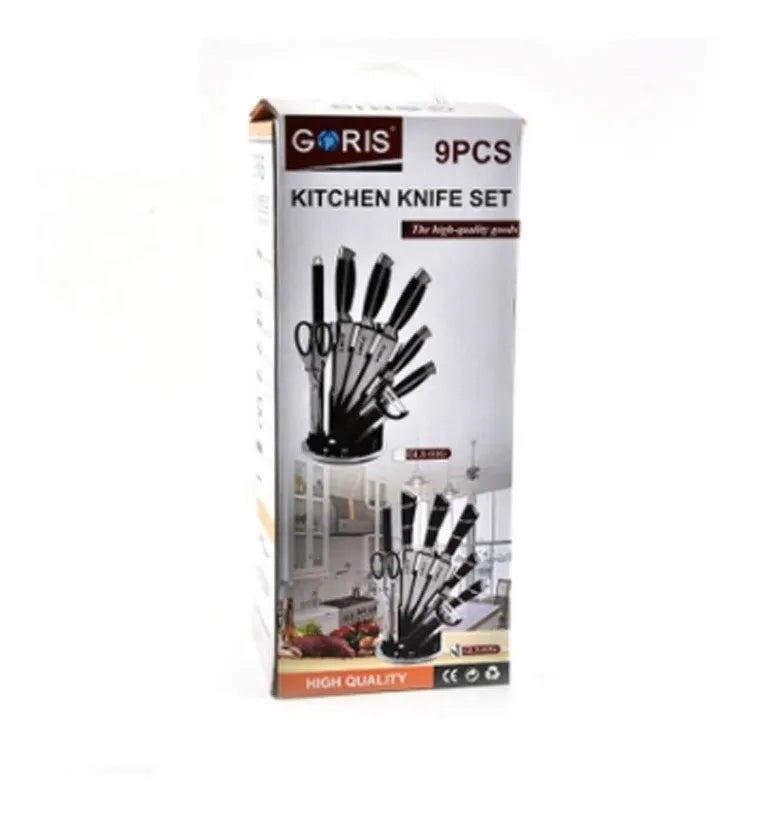 Set De Cuchillos De Cocina En Acero Inoxidable 9 Piezas Plateado