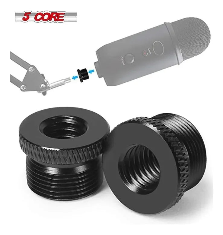 Adaptador De Rosca 5/8 Hembra A 3/8 Para Micrófono Negro