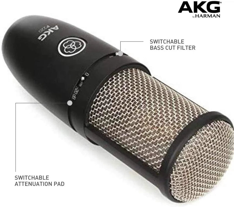 Micrófono AKG P220 Condensador Cardioide color negroS