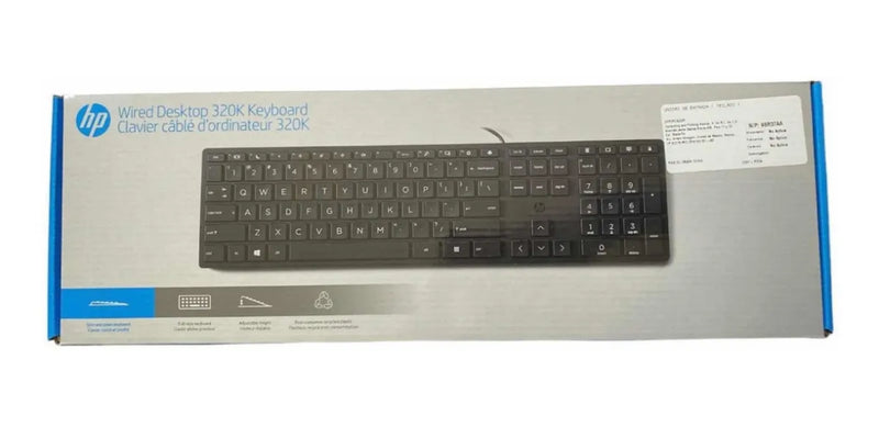 Teclado Alámbrico Hp 320k Qwerty Inglés Us Color Negro