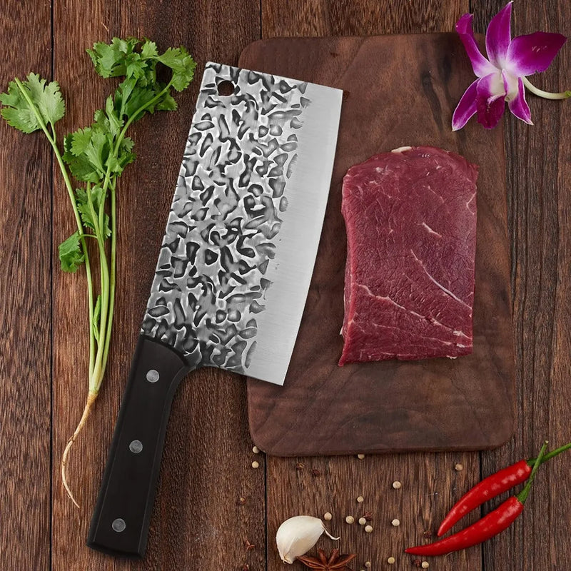 Cuchillo Achuela Profecional Chef Alto Carbono Madera