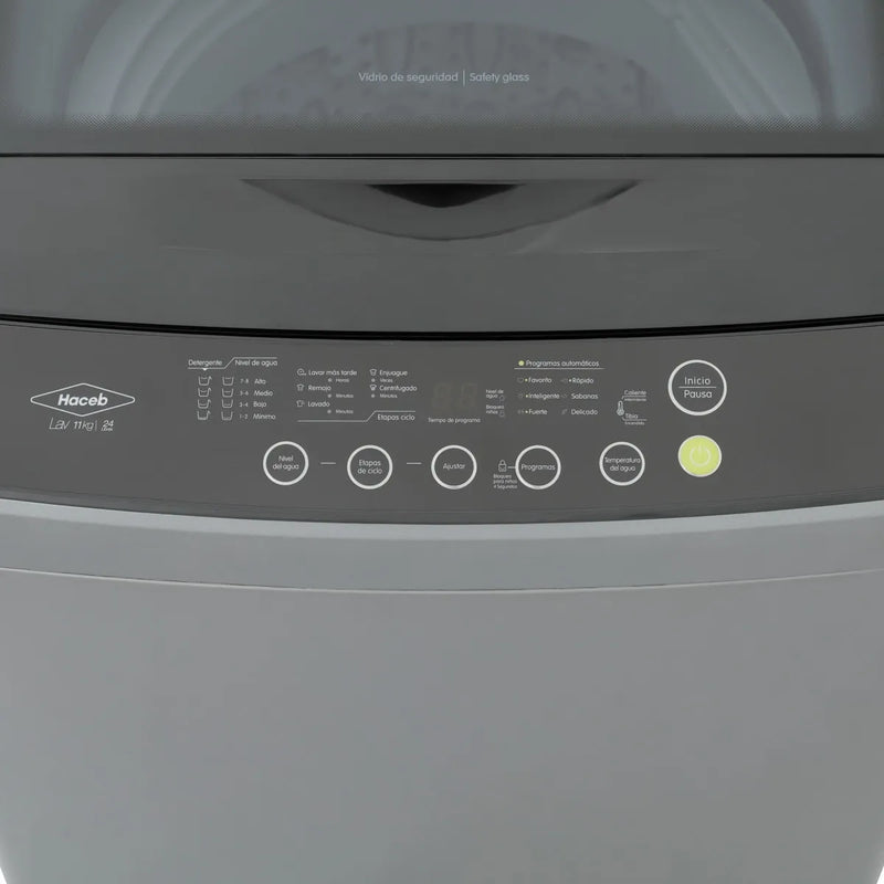 Lavadora Haceb Digital Carga Superior 11 Kg 110v - 120v Grafito