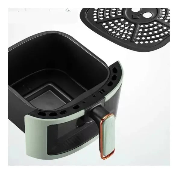Freidora De Aire 8 Litros Sin Aceite Grande Air Fryer Negro Y Blanco