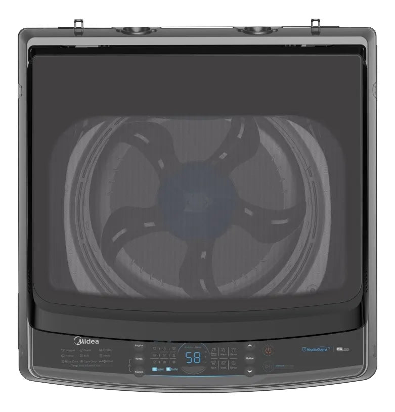 Lavadora Carga Superior 10 Kg Gris Acero Inoxidable Midea