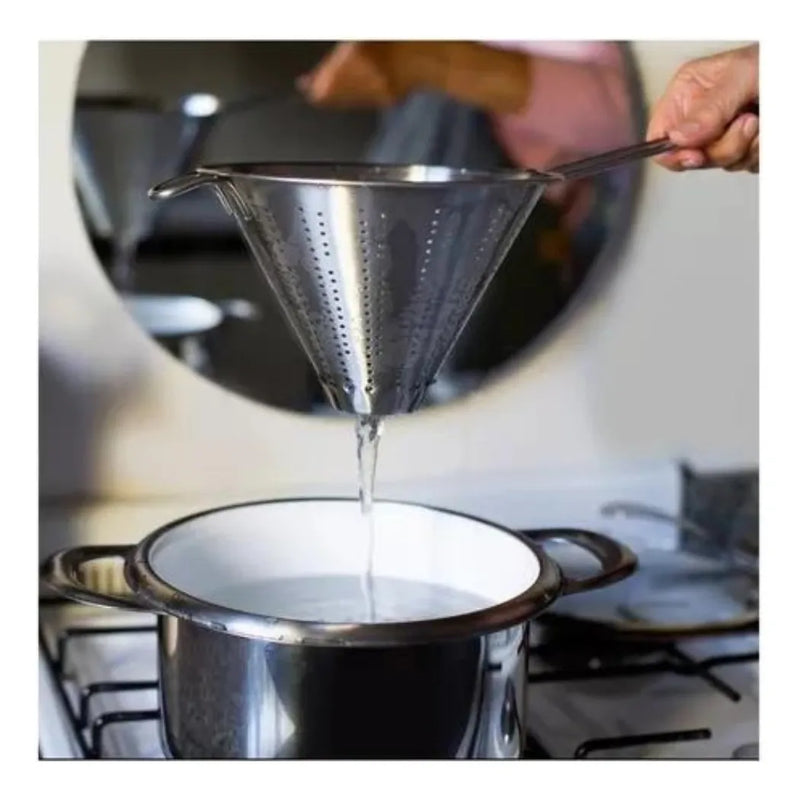 Colador Chino 12cm Acero Inoxidable Utensilios De Cocina Plateado