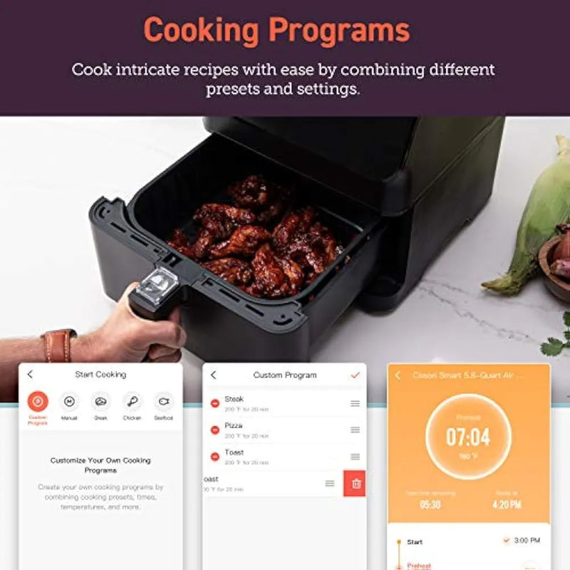 Freidora Air Fryer Wifi Cosori Pro 5.5 Lts 12 Funciones Bk