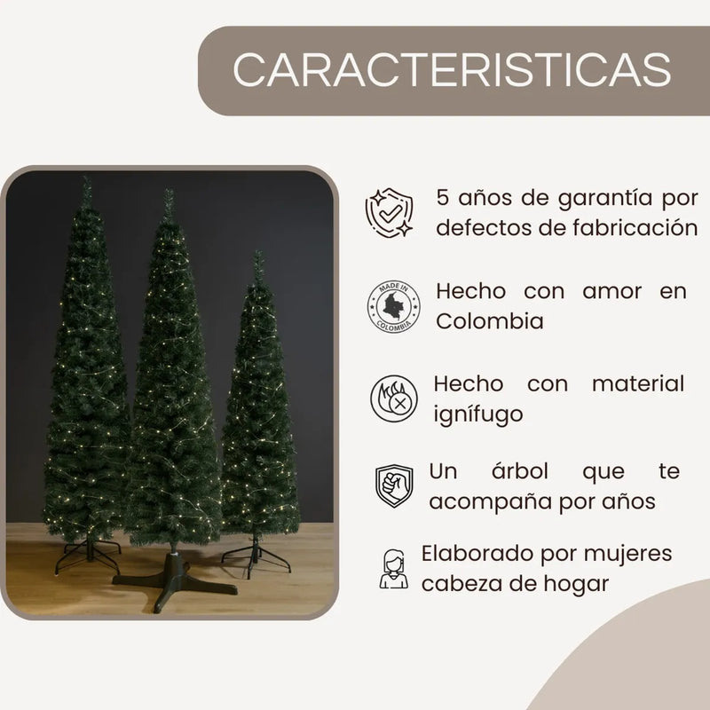 Pino Navideño Vermont 2.00m Para Decoración Muñecos Luces Verde