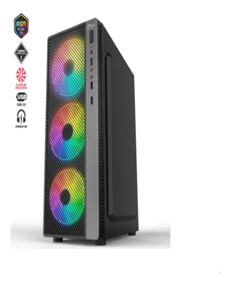 Chasis Gamer Gabinete Casemetálico Atx Torre Environ Malla Negro