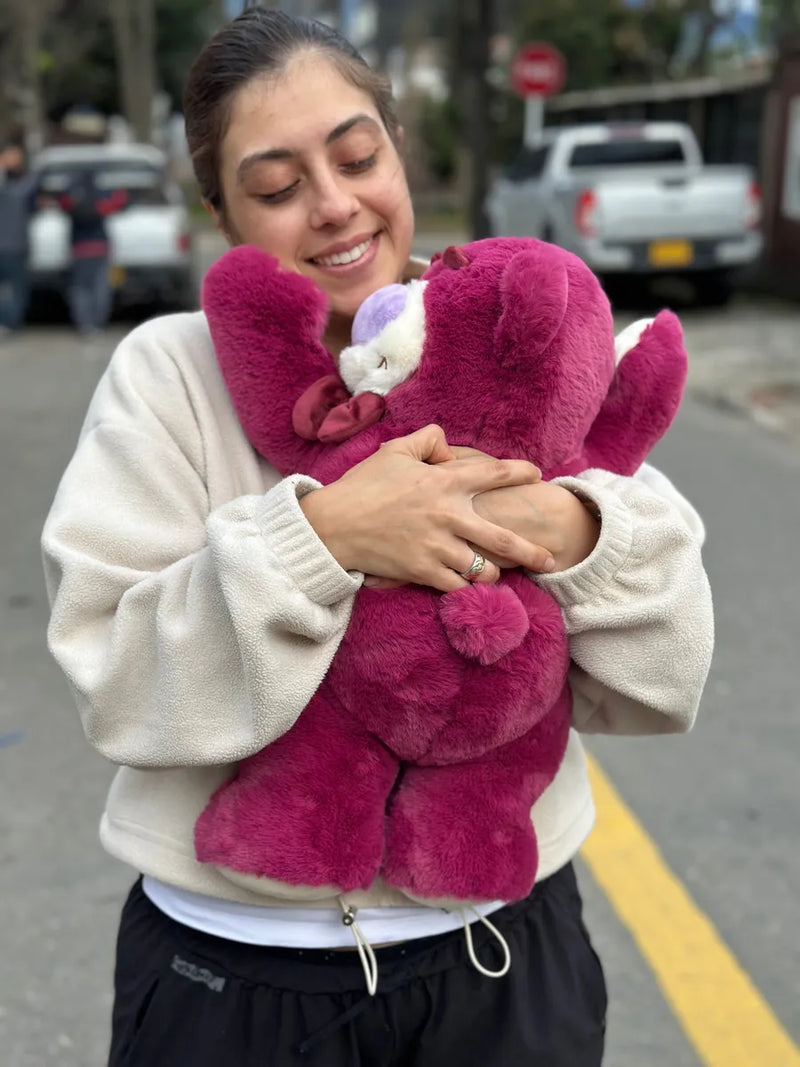 Peluche Oso Lotso Dormilón Acostado Grande 50cm Morado