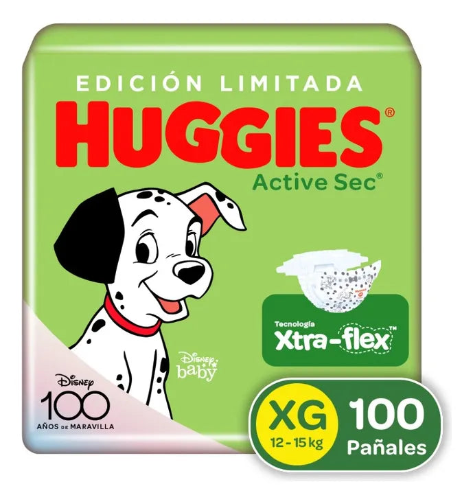 Pañales Huggies Activ Sec4 100u Extra Grande (xg) Sin Género