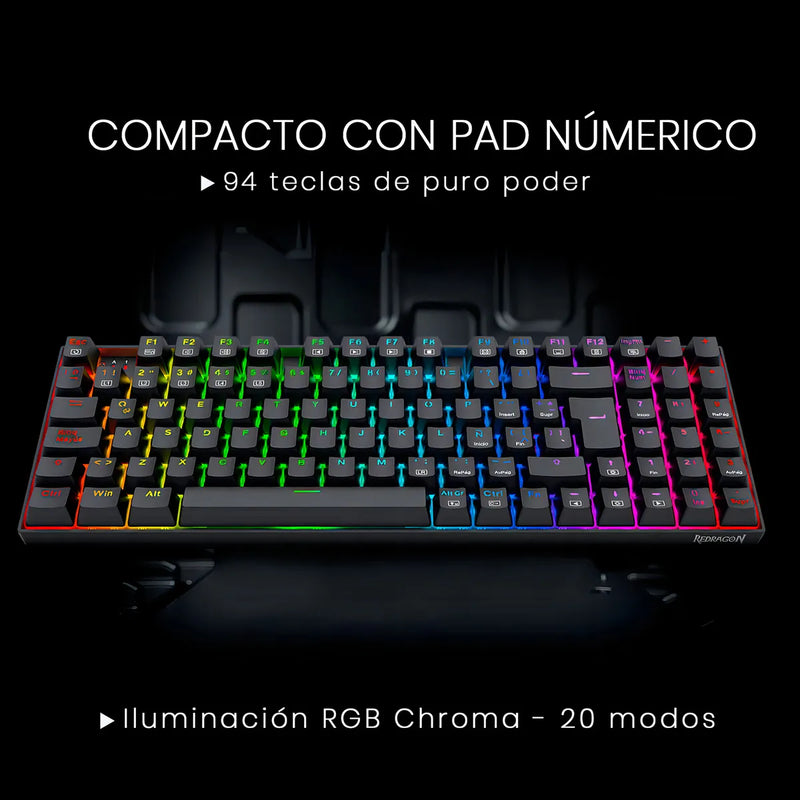 Teclado Gamer Redragon Ziggs K669-rgb Alámbrico, Español, Negro, Red Switch