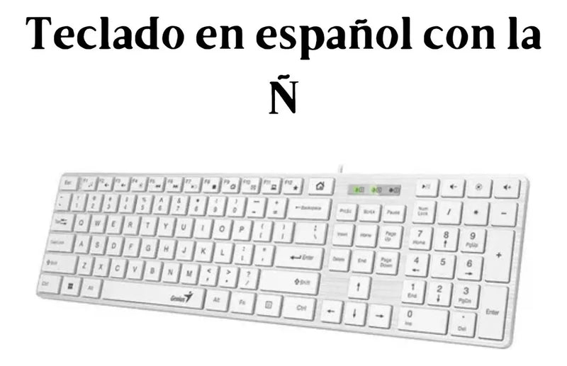Teclado Genius SlimStar 126 QWERTY color blanco