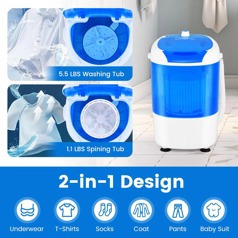 Mini Lavadora Portátil Con Secadora 5.5 Libras Eléctrica