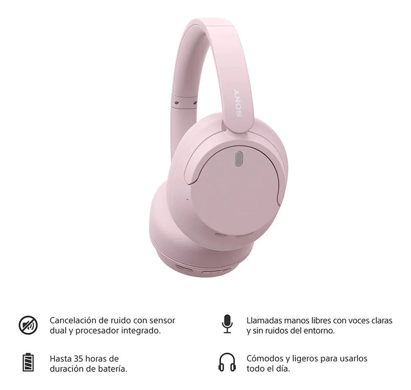 Audífonos Inalámbricos Con Noise Cancelling Wh-ch720n Color Rosado
