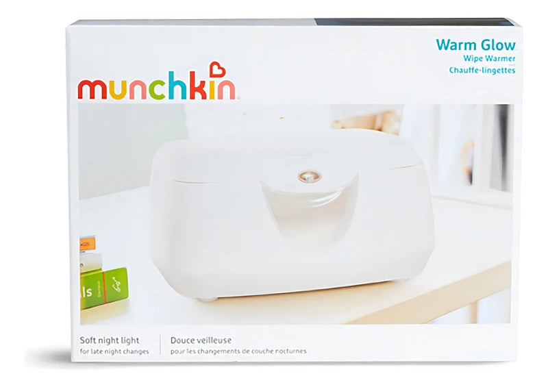 Munchkin Warm Glow Calentador de Toallitas Húmedas | Modelo 10049 | Luz nocturna con autoapagado 10 min | Capacidad 100 toallitas | Calentamiento arriba | Bajo voltaje | Ventana nivel | Libre de BPA