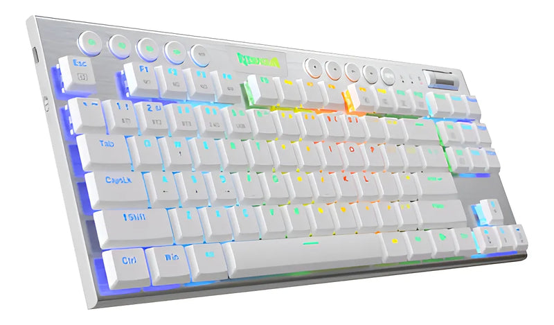 Teclado Mecanico Gamer Tkl Redragon Horus Blanco Switch Red