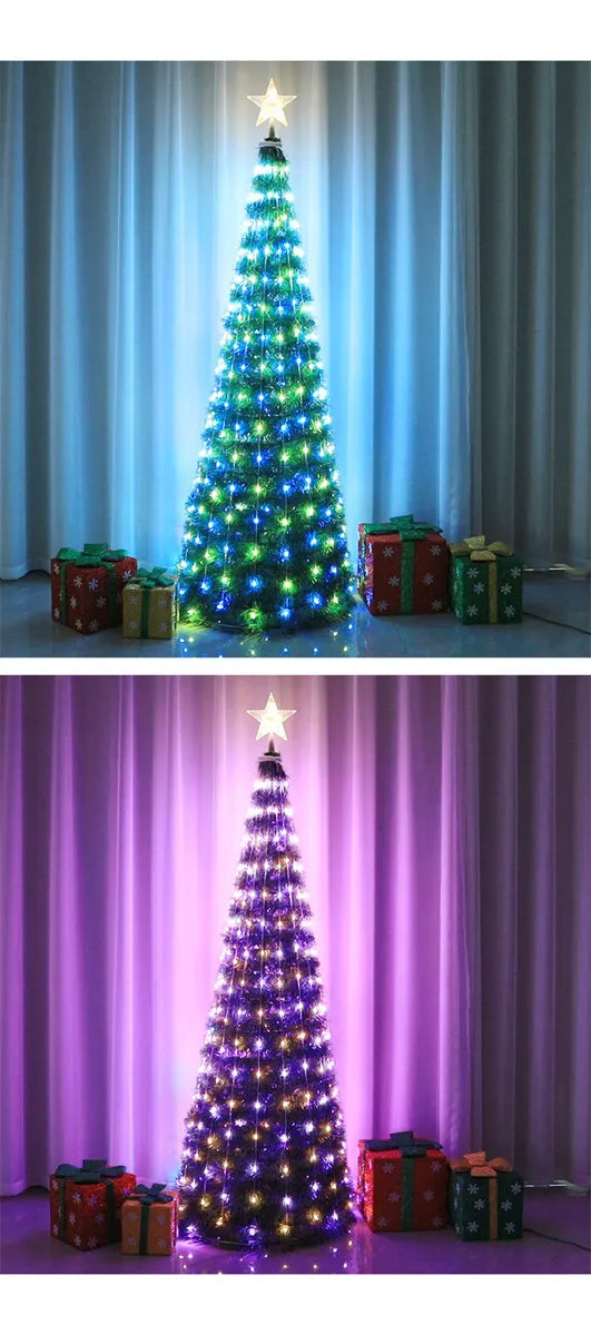 Árbol De Navidad Artificial Plegable Fácil Armado 150cm Color Verde Claro
