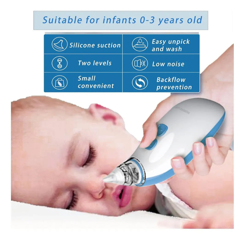 Aspirador Nasal Para Bebés Limpiador Eléctrico De Nariz Blanco