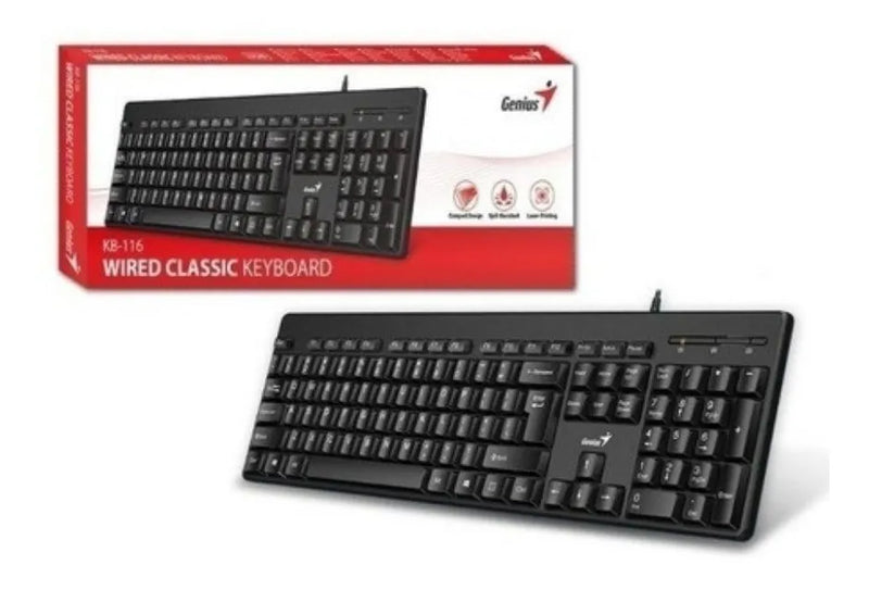 Teclado Genius QWERTY español color negro