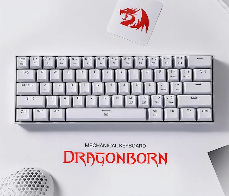 Teclado Mecánico Redragon Dragonborn K630w Red Switch Color Del Teclado Blanco Idioma Inglés Us
