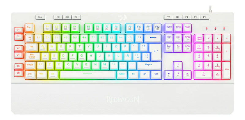 Teclado Redragon Shiva White K512w-rgb-1-sp Español