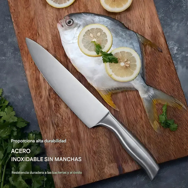 Juego Cuchillos Cocina Set 15 Piezas Acero Quirúrgico Base De Madera Modernos Premium