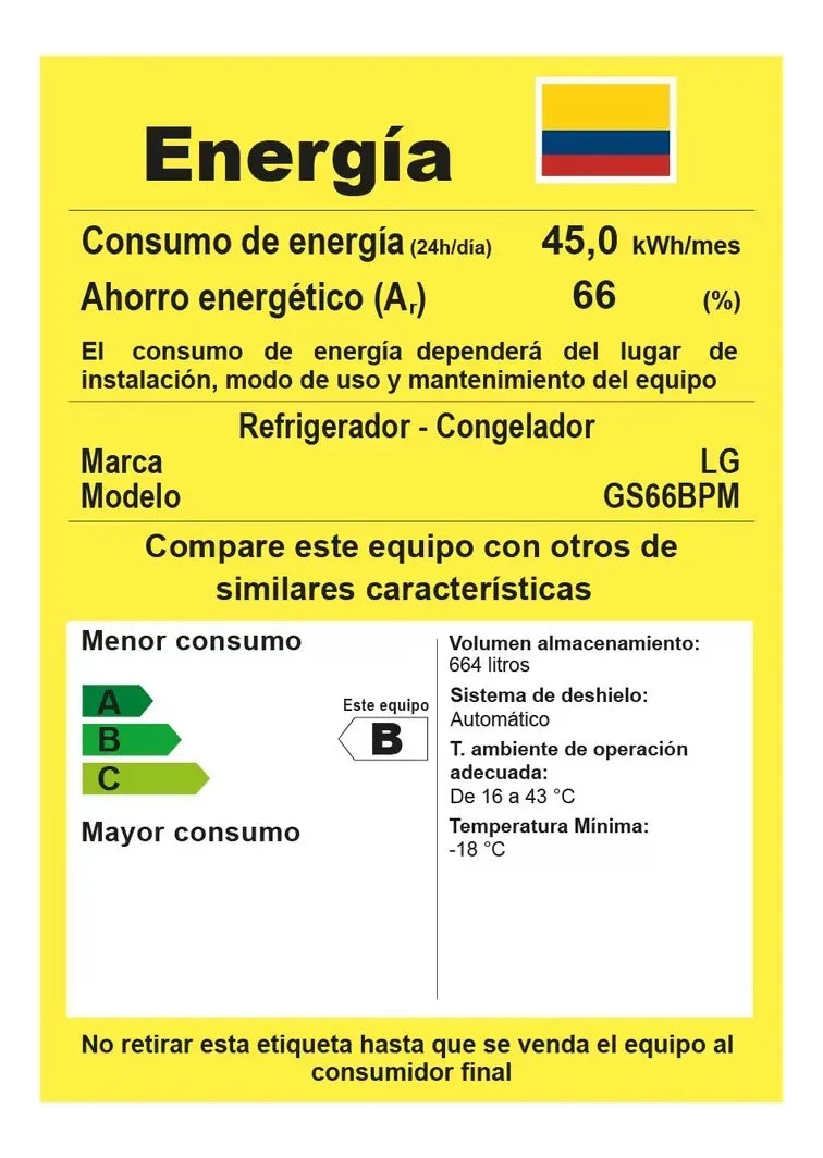 Nevecón Lg Side By Side Inverter Compressor 664 Lt Negro