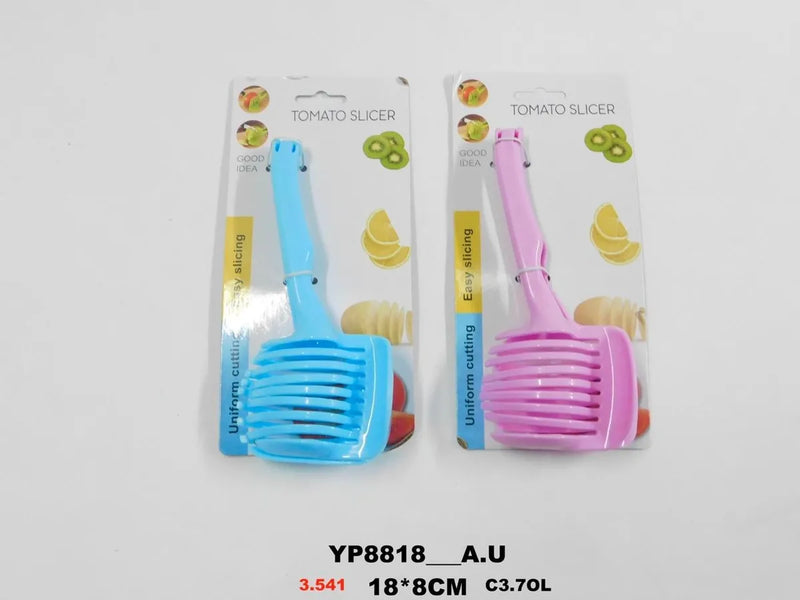 Cortadora De Frutas Verduras Y Pinzas De 2 Piezas + Cuchillo Rosa Chicle