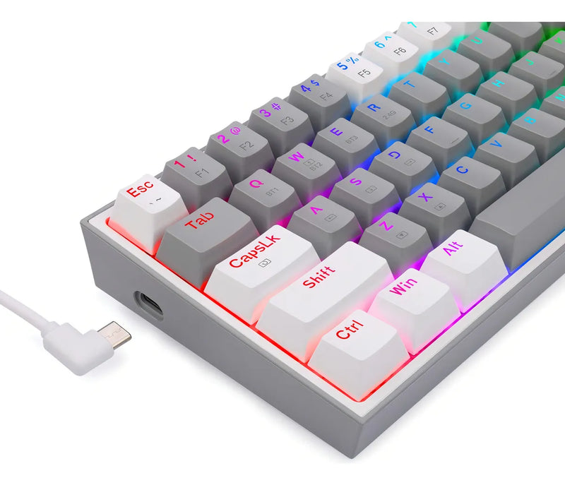 Teclado Bluetooth Redragon Fizz K616 Rgb Gris Blanco Español Idioma Español España