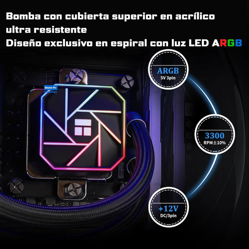 Enfriamiento Liquido Ta Pc Cpu 240mm Argb Lga 1700 Am5 Am4