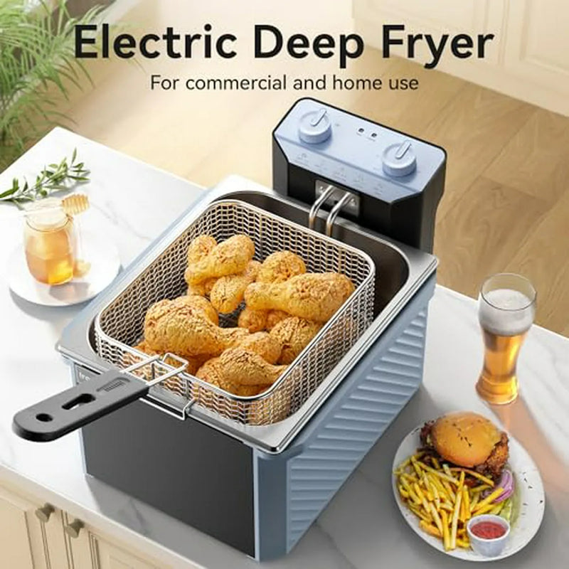 Freidora Eléctrica De Acero Inoxidable 10 6qt Para Restauran