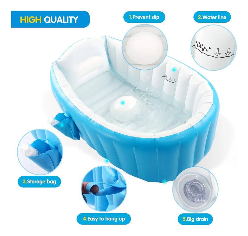 Banera Inflable Para Bebe, Portatil Para Bebe, Banera De Via