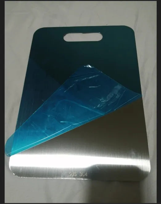 Tabla Cortar Alimentos Antibacterial Acero Inoxidable 34x23 Geométrico Metal