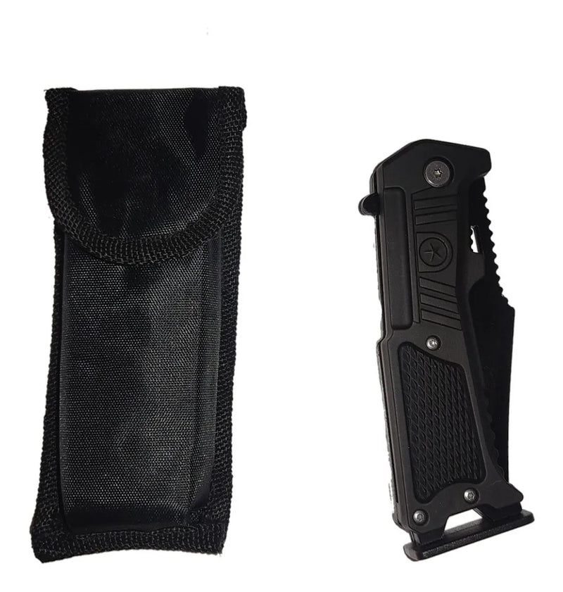 Navaja Táctico Cuchillo Supervivencia Daga Plegable Militar Negro