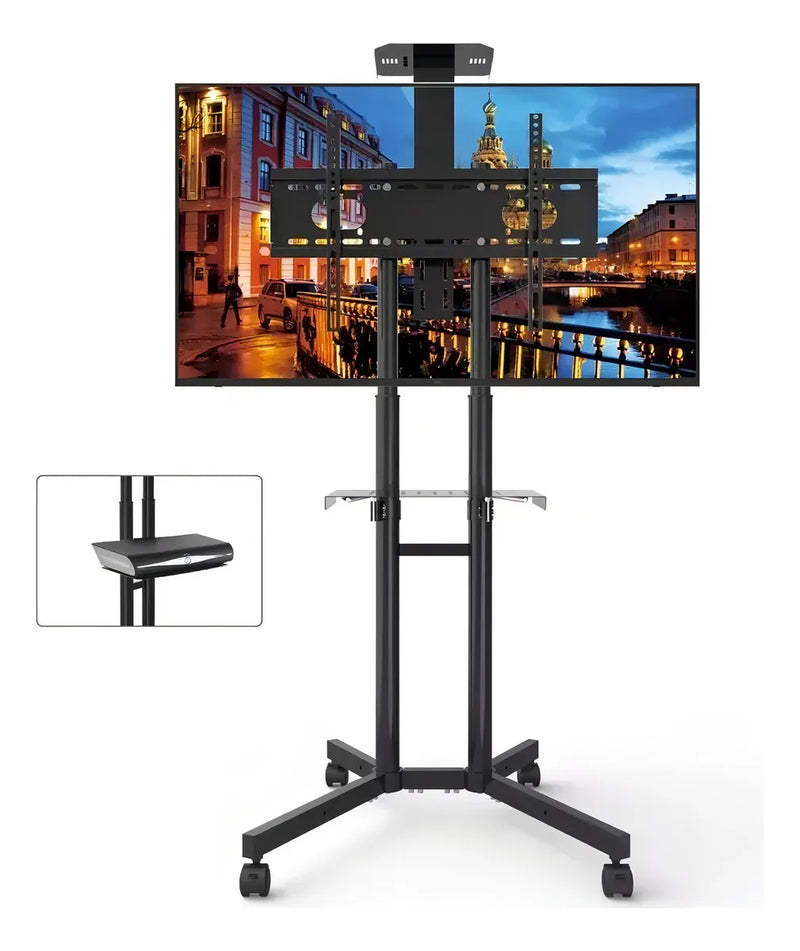 Soporte Tv Móvil Ruedas, 32'' A 70'' / Max 50kg, Jd Spr-6402 Color Negro