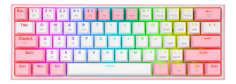 Teclado Redragon Fizz Pro Wireless K616-rgb White/pink Teclado Blanco-rosa Idioma Español