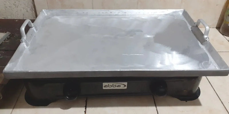 Plancha Asadora De Aluminio Para Cocina Estufa 55 Cm X 34 Cm Gris